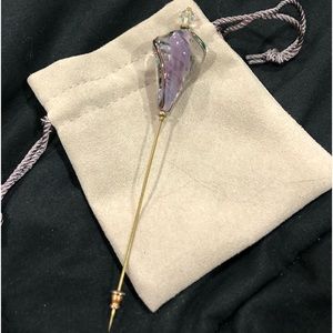 Gorgeous antique purple crystal pin